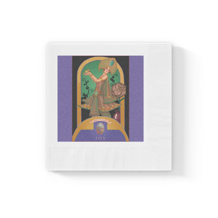 October & Opal, Tourmaline Zodiac White Coined Napkins