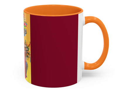 Elegant Holiday Woman with Gifts Colorful Mugs (11oz, 15oz)
