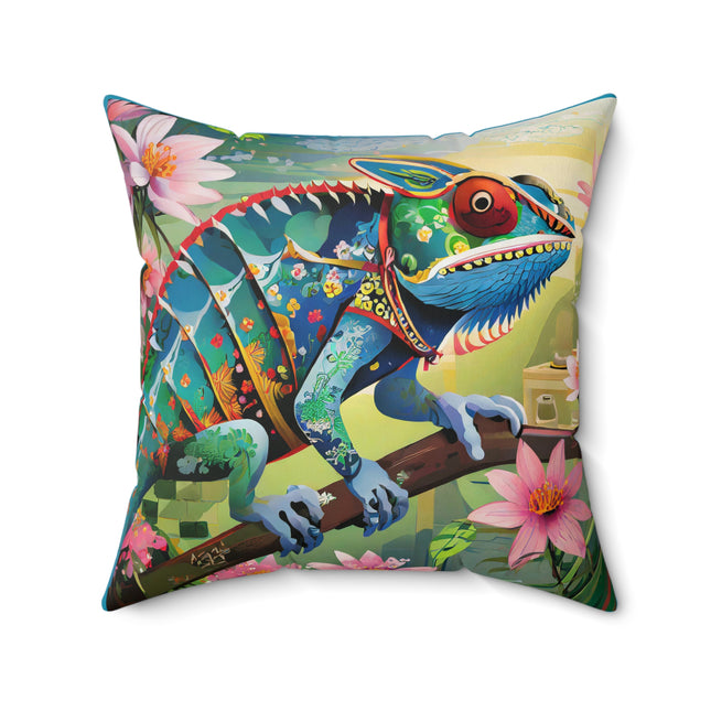 Camouflage Chameleon Spun Polyester Square Pillow