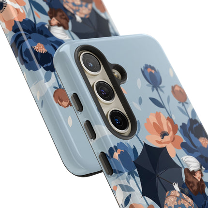 ☂️🌺 The Lady Of The Traveling Garden Phone Case – Art Deco Floral Adventure