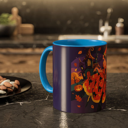 🐈‍⬛🎃 The Black Cat Witch Of Pumpkin Manor Colorful Mug – Whimsical Halloween Charm