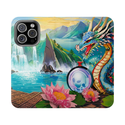 🐉💎 Wisdom's Guardian Flip Case – Dragon's Embrace & Eternal Wisdom