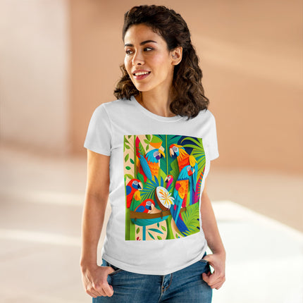 Colorful Macaws Women's Midweight Cotton Tee