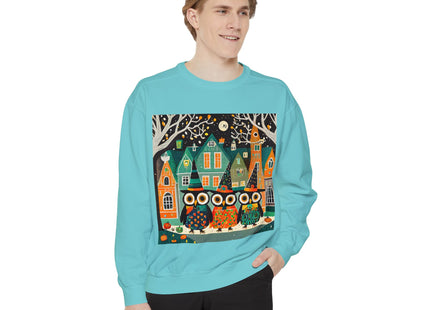 Night of the Trick-or-Treating Owlets Unisex Garment-Dyed Sweatshirt