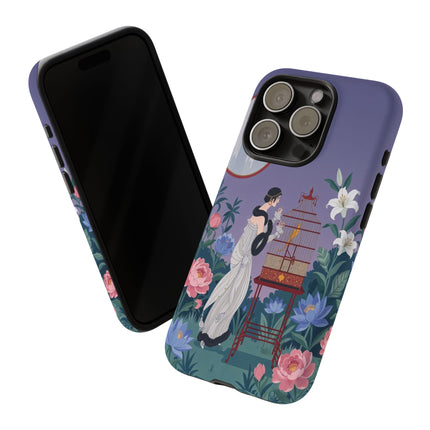 🌸🐦 The Lady Of The Garden Birdcage Phone Case – Art Deco Floral Elegance