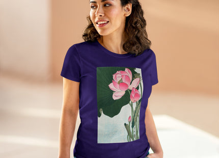 Blooming Lotus Flowers by Ohara Koson Women's Midweight Cotton Tee