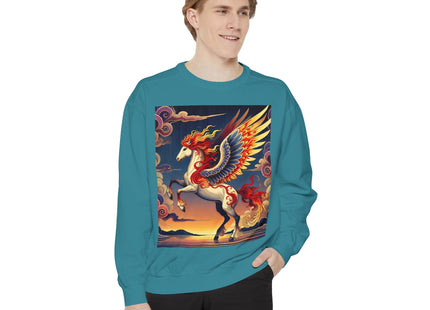 Flame-Winged Horse at Sunset Sweatshirt