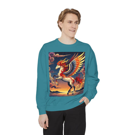 Flame-Winged Horse at Sunset Sweatshirt