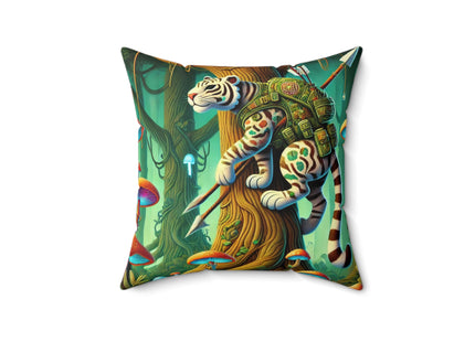 Silent Stripes Spun Polyester Square Pillow