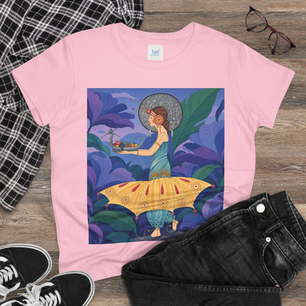🦋🌿 The Butterfly Garden Offering Cotton Tee – Art Deco Botanical Fantasy
