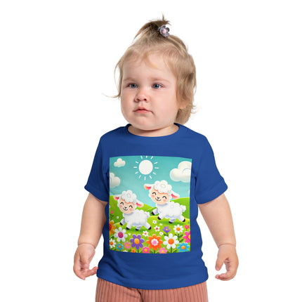 Pair of Lambs Baby T-Shirt – Gentle Joy in the Meadow