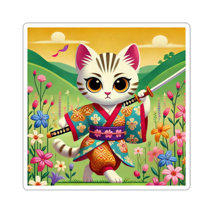 Samurai Kitten Kiss-Cut Stickers (4 Sizes)
