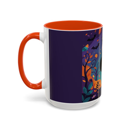 🐈‍⬛🎃 The Midnight Black Cat Masquerade Colorful Mug – Whimsical Halloween Elegance