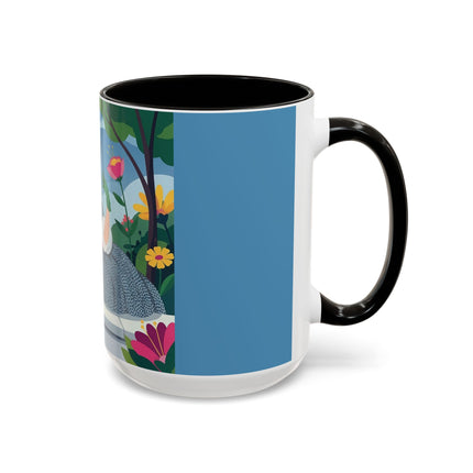 The Lady Of The Secret Garden Colorful Mugs – Art Deco Botanical Elegance