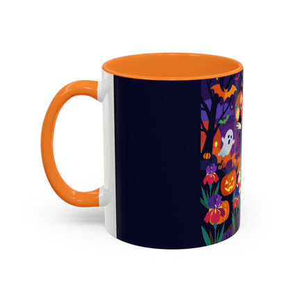 🌙🎃 The Moonlit Garden Masquerade Colorful Mug – Floral Halloween Charm