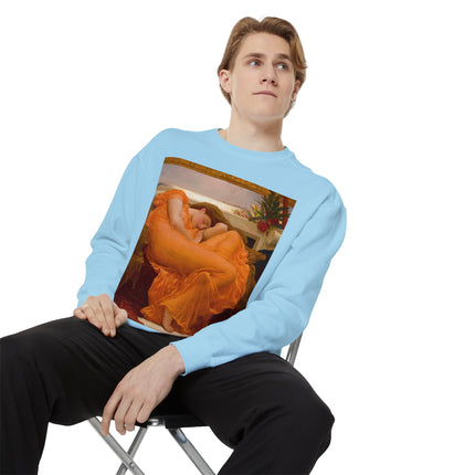 Flaming June by Frederic Leighton Unisex Garment-Dyed Sweatshirt