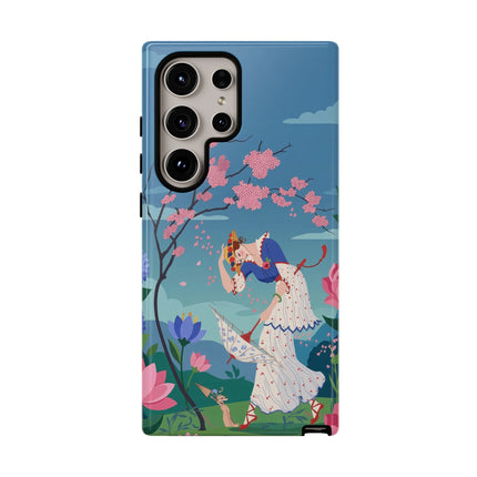 🌸☂️ The Lady Of The Falling Blossoms Phone Case – Art Deco Garden Whimsy