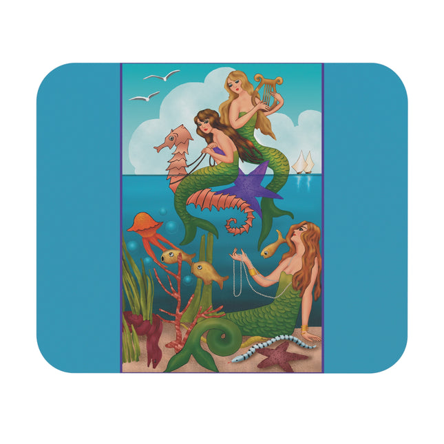 Three Mermaids with Strings of Pearls by Carlo Chiostri Mouse Pad, Rectangle