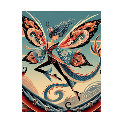 🐉🧚 Dragon Fairy of the Temple Matte Vertical Poster – Mystical Power & Ancient Elegance