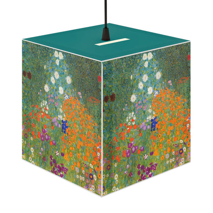 Cottage Garden by Gustav Klimt Light Cube Lamp