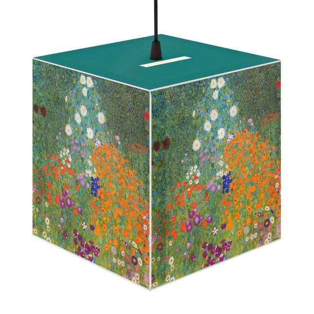 Cottage Garden by Gustav Klimt Light Cube Lamp