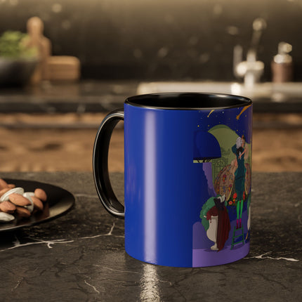 Wishes Beneath the Comet Sky Colorful Mug (11oz, 15oz) – Celestial Magic, Art Deco Elegance & Dreamy Wonder