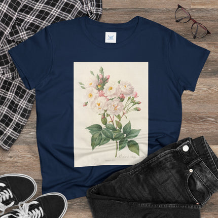 Rosa Noisettiana by Pierre Joseph Redouté Women's Midweight Cotton Tee
