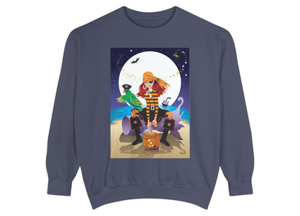 Moonlit Pirate Halloween Unisex Garment-Dyed Sweatshirt
