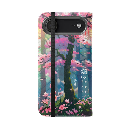 🦊⚔️ Cyberpunk Samurai Maiden Flip Case – Neon Grace & Warrior Courage