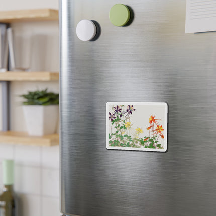 Aquilegia Flowers by Tanigami Kônan Die-Cut Magnets (5 Sizes)