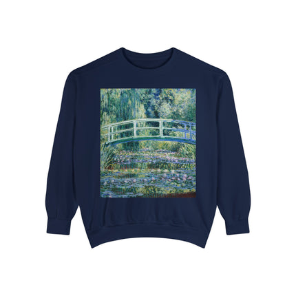 Water Lilies and Japanese Bridge by Claude Monet Unisex Garment-Dyed Sweatshirt