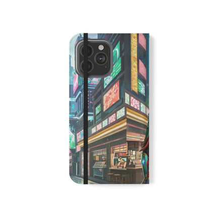 🐆🦜 Cybernetic Duets Flip Case – Neon Elegance & Digital Harmony
