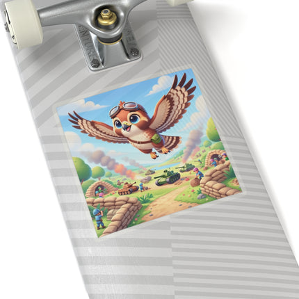 🦅✈️ The Red-Tailed Hawk in Battle Kiss-Cut Sticker – Flight, Courage & High-Flying Adventure
