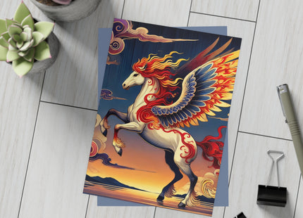 Flame-Winged Horse at Sunset Postcards (envelopes included) - Bundles of 10, 30, 50 Pieces