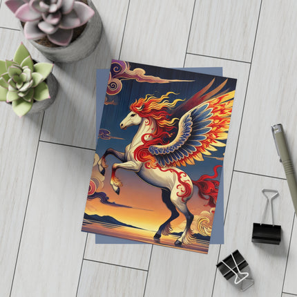 Flame-Winged Horse at Sunset Postcards (envelopes included) - Bundles of 10, 30, 50 Pieces