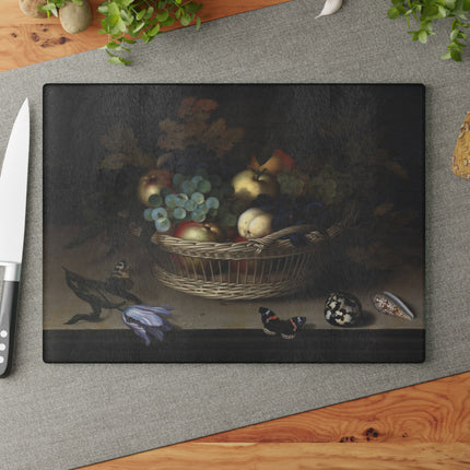 Still Life by Balthasar Van der Ast Glass Cutting Board