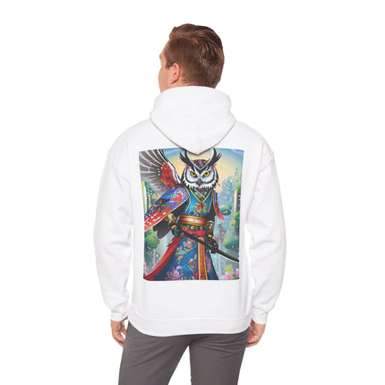 Cyberpunk Samurai Owl – Heavy Blend™ Hooded Sweatshirt