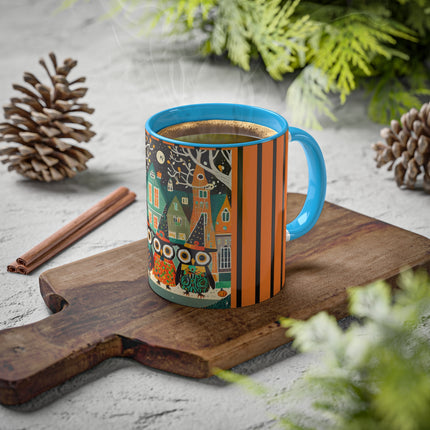 Night of the Trick-or-Treating Owlets Colorful Mugs, 11oz