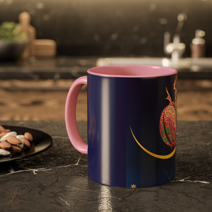 Moonlit Reflections Colorful Mug (11oz, 15oz) – Celestial Elegance, Art Deco Beauty & Dreamy Style