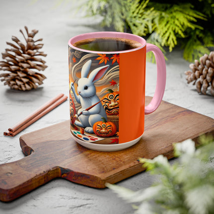 Halloween Rabbit’s Kabuki Jack-o’-Lanterns Colorful Mugs (11oz, 15oz)