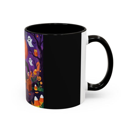🎃🏮 The Pumpkin Gentleman's Moonlit Stroll Colorful Mug – Whimsical Halloween Charm