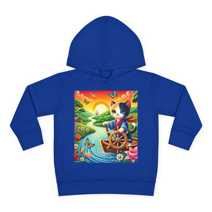Sailor Kitten’s River Adventure Toddler Pullover Fleece Hoodie