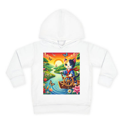 Sailor Kitten’s River Adventure Toddler Pullover Fleece Hoodie
