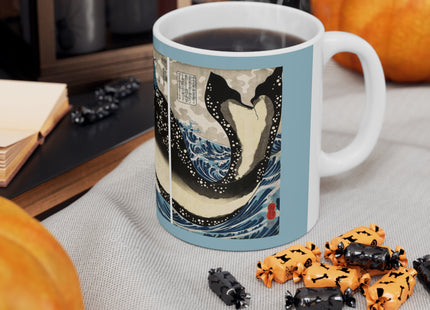 Miyamoto no Musashi Attacking the Giant Whale by Utagawa Kuniyoshi Ceramic Mug 11oz