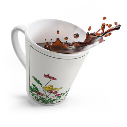 Butterflies and flower illustration by Morimoto Toko Latte Mug