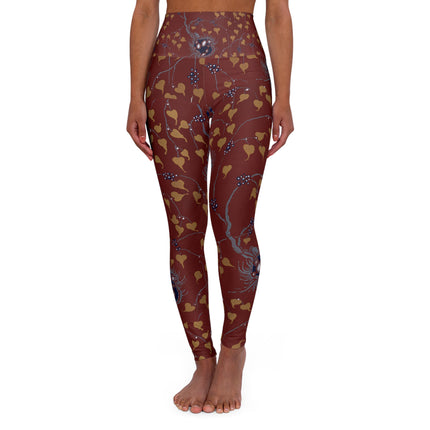 Art Nouveau Flower Pattern by Émile-Alain Séguy High Waisted Yoga Leggings (AOP)
