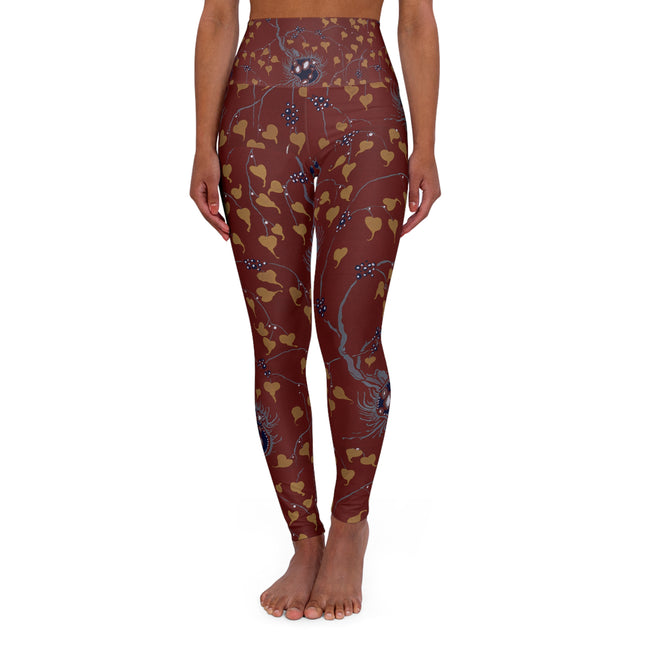 Art Nouveau Flower Pattern by Émile-Alain Séguy High Waisted Yoga Leggings (AOP)