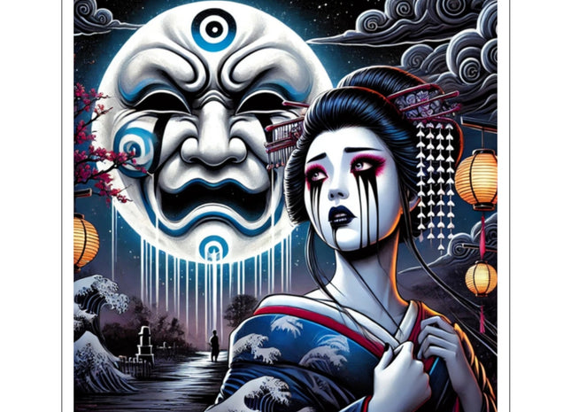 Geisha’s Black Ink Tears Kiss-Cut Stickers (4 Sizes)
