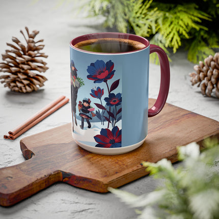🎁🌺 The Christmas Gift Garden Stroll Colorful Mug – Art Deco Holiday Fantasy