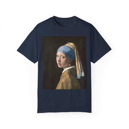 Girl with a Pearl Earring by Johannes Vermeer Unisex Garment-Dyed T-shirt
